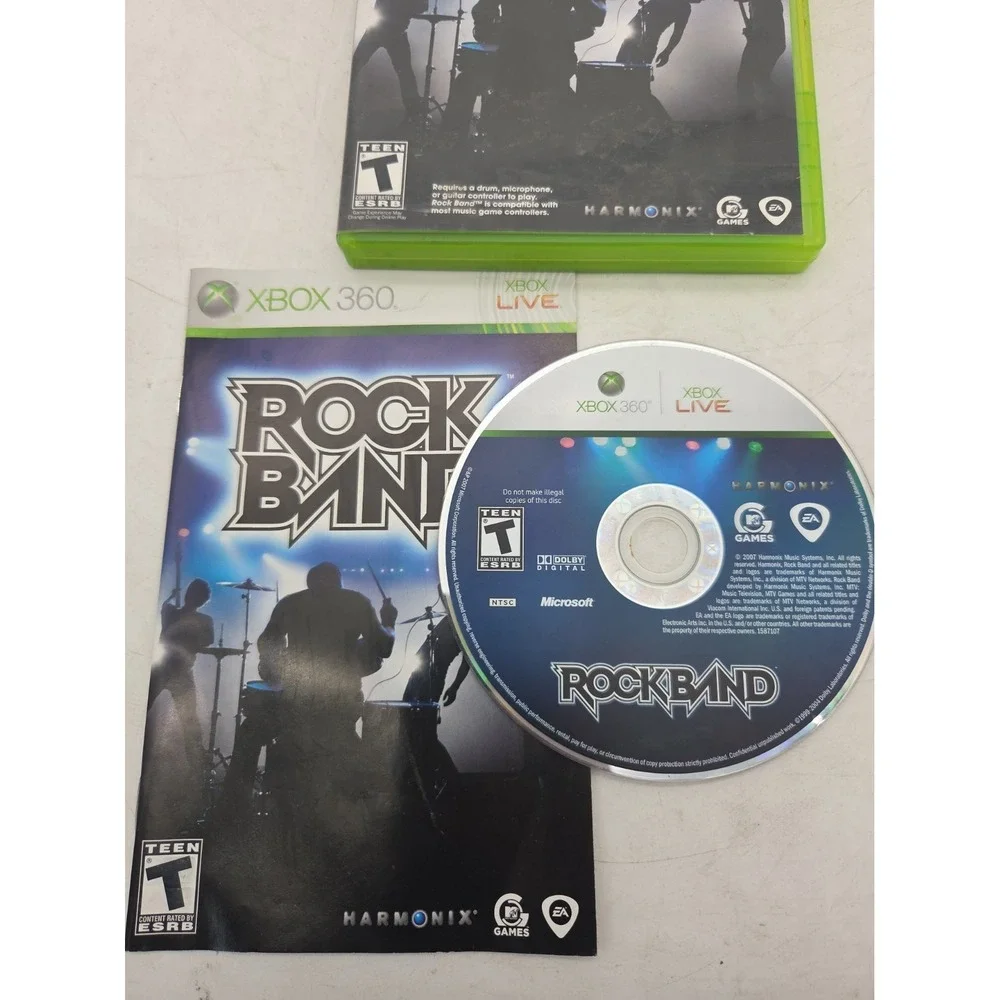 Original Rock Band (Microsoft Xbox 360, 2007) Complete CIB Tested &  Working